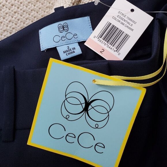 CeCe Stretch Twill Straight-Leg Pants Size 2 - Picture 11 of 12